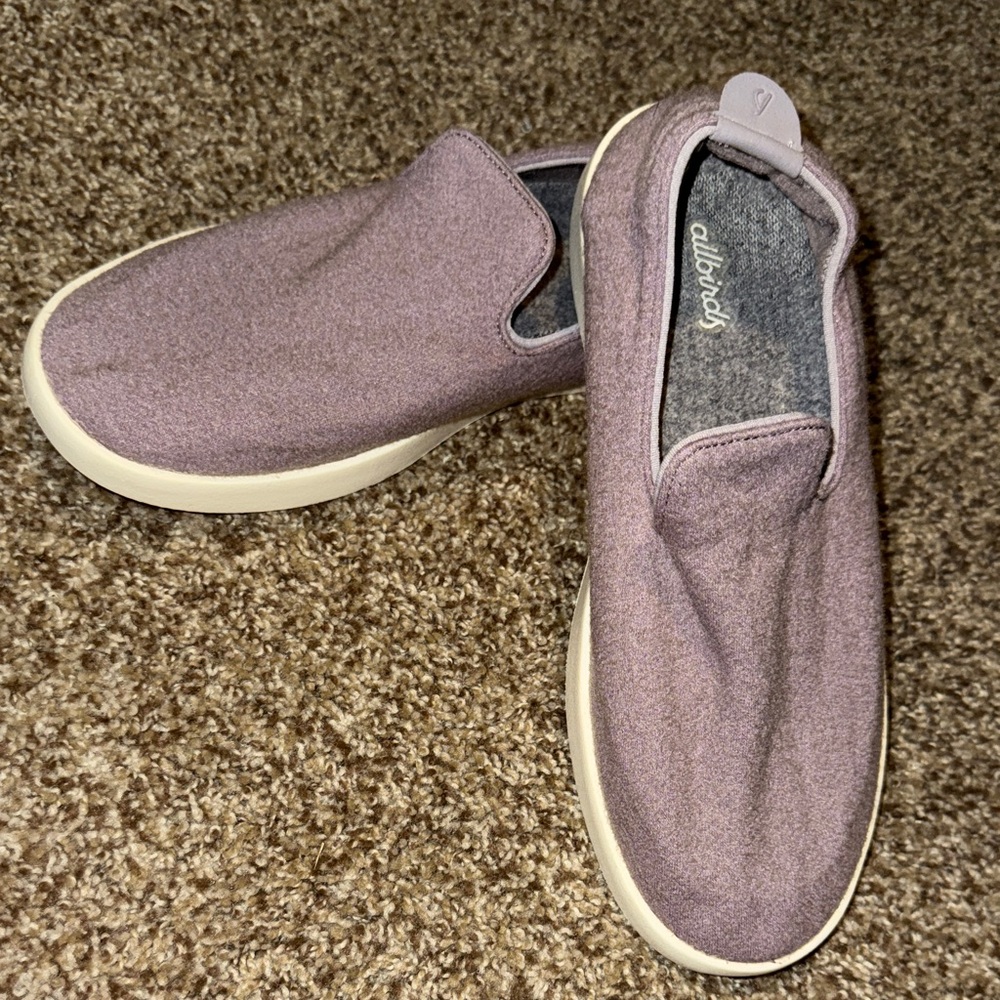 Allbirds lavender Merino wool slip-ons (W8) - EUC!